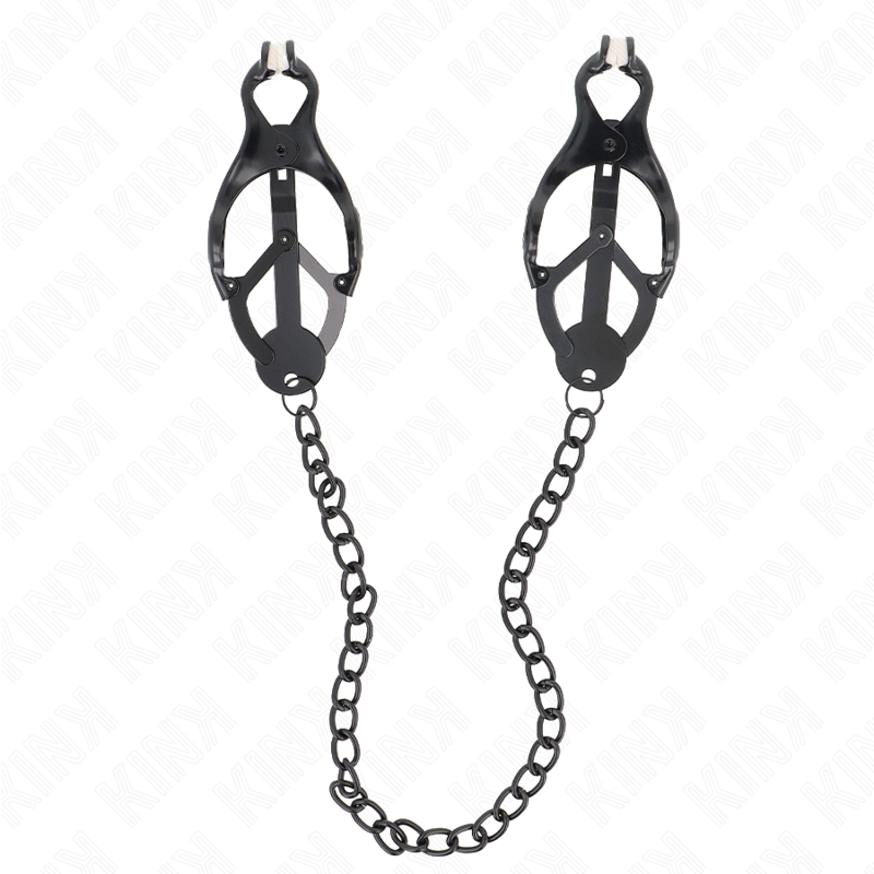 Kink - Pinces À Metelles Trèfle Japonais Avec Chaîne Noir 30 Cm